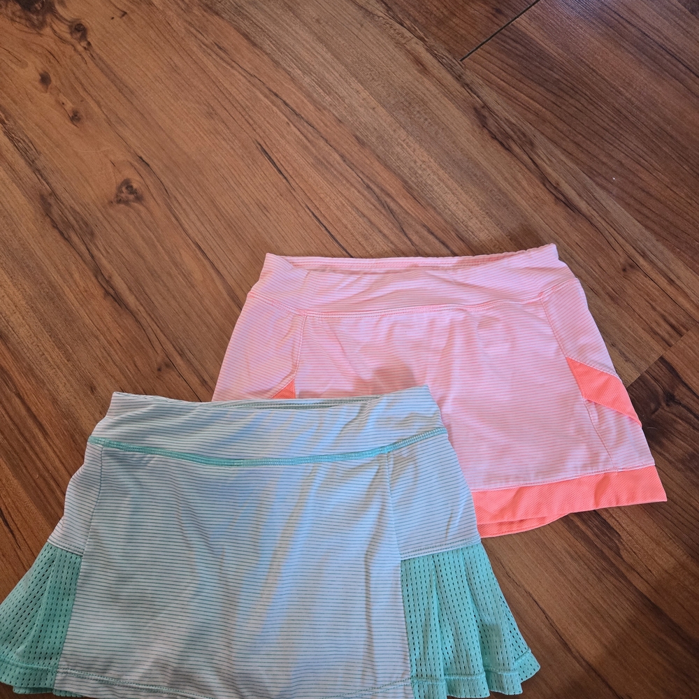 Champion Kids Skorts in Orange and Green